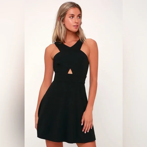 cutout and about black skater dress Black Dress - Skater Dress - Backless Dress - Cutout Dress